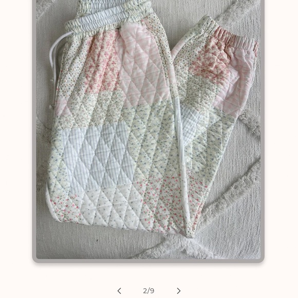 Sunkissed Coconut Quilted Pastel Joggers - Picture 3 of 7